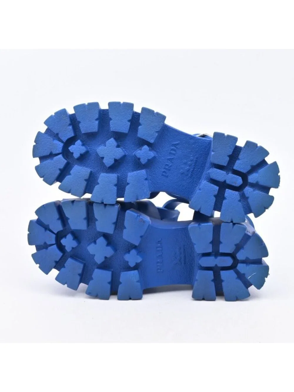 Prada Sandals Monolith Rubber Blue Platform 5